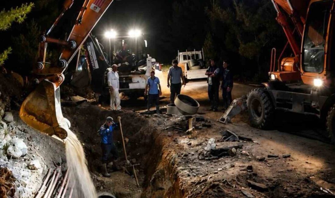 Bodrum’un Torba Mahallesi’nde dün akşam saatlerinde meydana gelen içme suyu