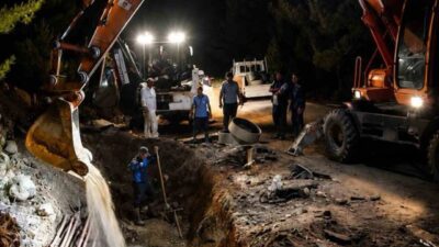 Bodrum’un Torba Mahallesi’nde dün akşam saatlerinde meydana gelen içme suyu