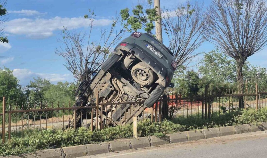 Muş-Bitlis karayolunda bir otomobille çarpışan araç takla atarak refüjdeki demirlere