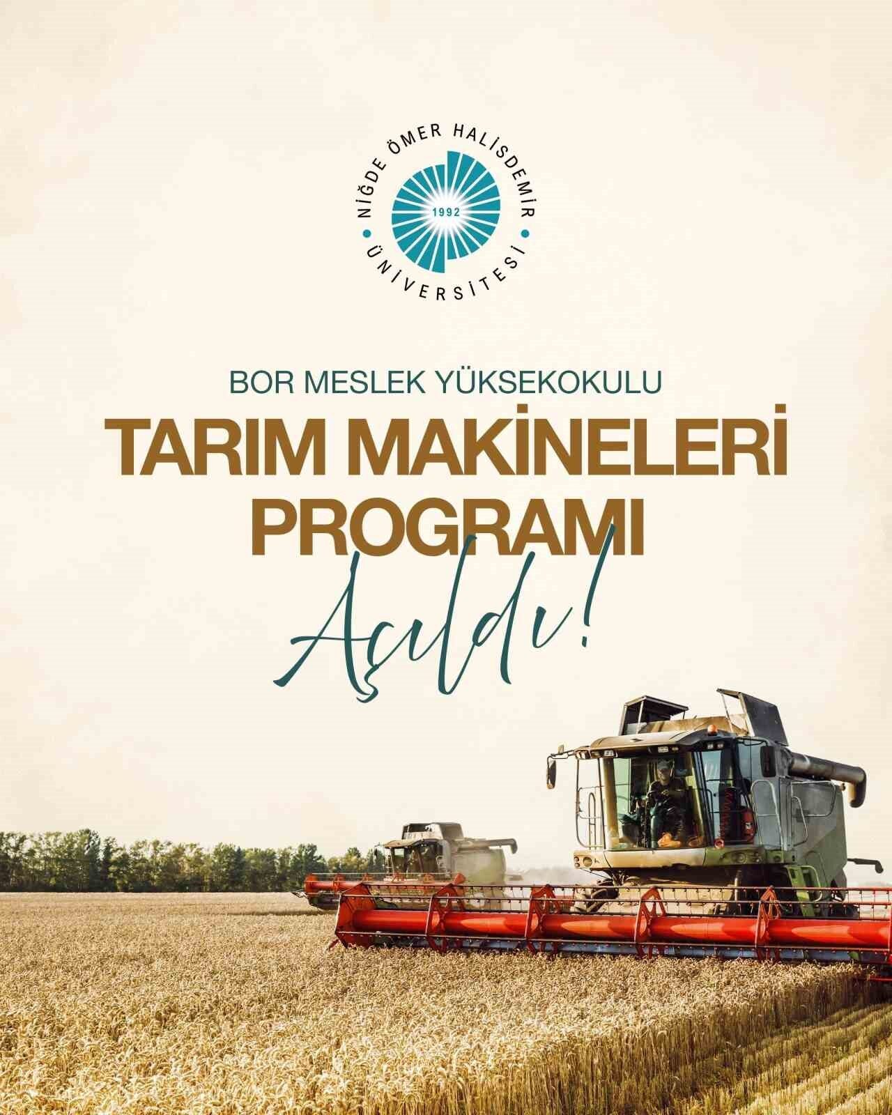 Niğde Ömer Halisdemir Üniversitesi Bor Meslek Yüksekokulu bünyesinde, tarımsal üretimde