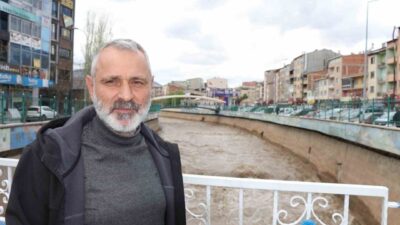 Erzurum’un Oltu ilçesinden geçen Oltu Çayı’nda, havaların ısınmasıyla birlikte debi
