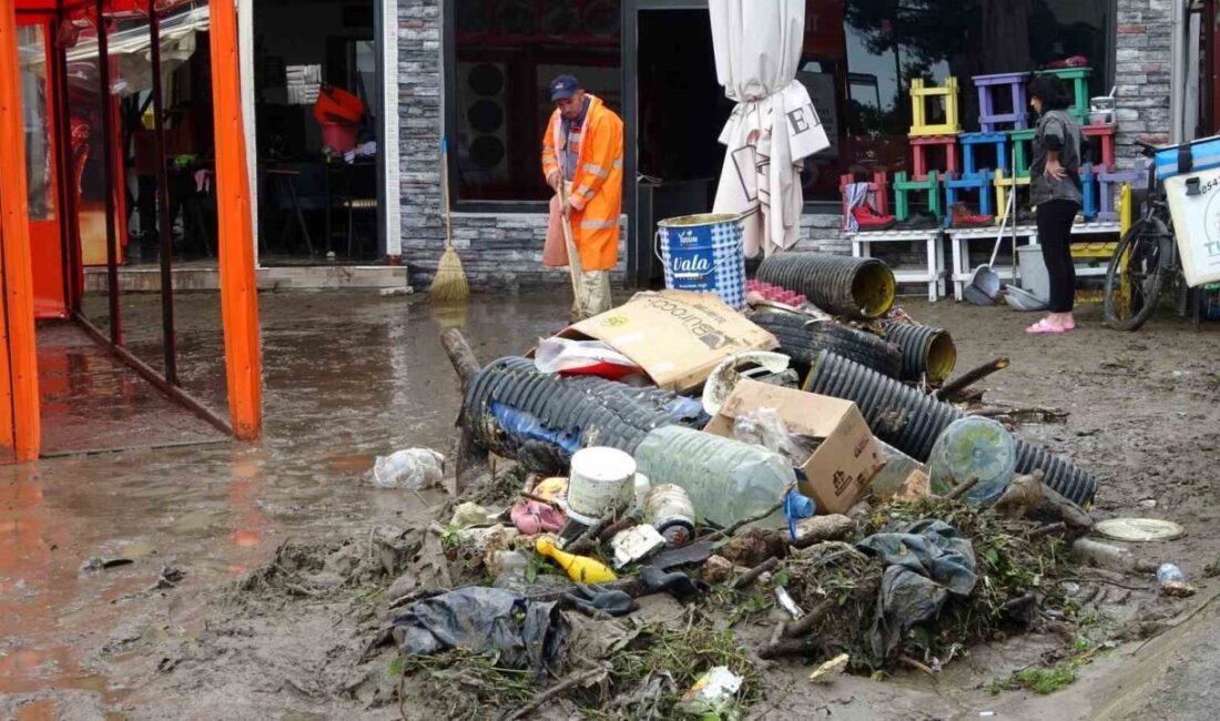 Ordu’da etkili olan sağanak yağış nedeniyle bazı iş yerlerini su