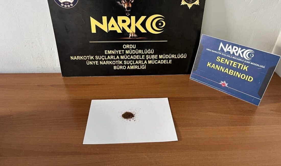 Ordu’da düzenlenen uyuşturucu operasyonunda gözaltına alınan bir şüpheli, sevk edildiği