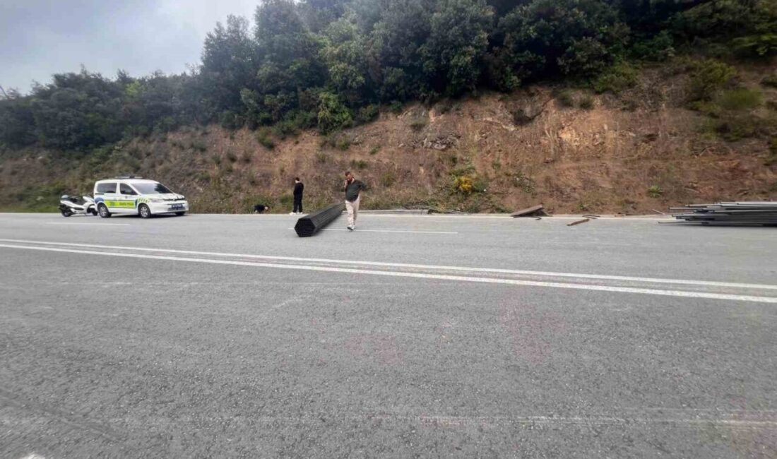 Zonguldak’ın Karadeniz Ereğli ilçesinde Organize Sanayi Bölgesi yolunda kontrolden çıkan