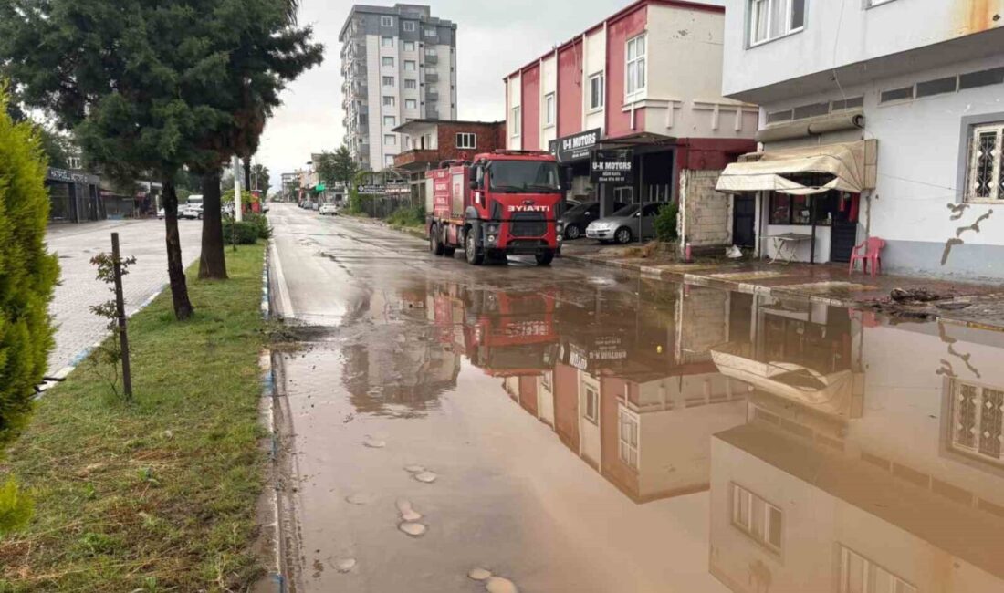 Osmaniye’nin Düziçi ilçesinde sabah saatlerinde etkili olan şiddetli yağış nedeniyle