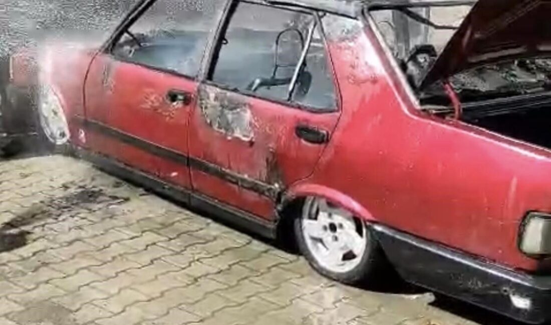 Batman’da park halindeyken yanan Tofaş marka otomobil, itfaiye ekiplerince söndürüldü.