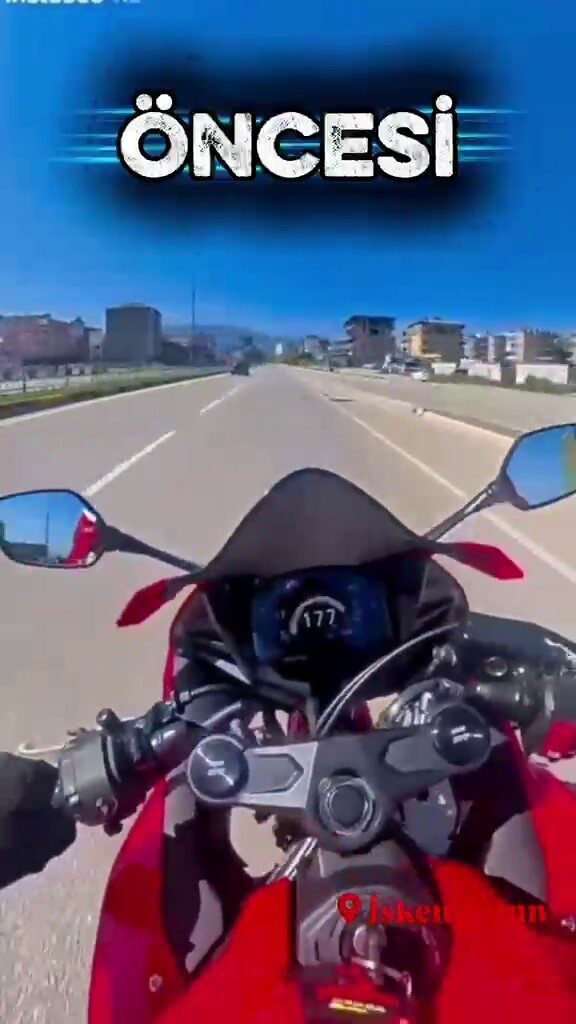 Hatay’da akan trafiğe aldırmadan motosikletle 177 kilometre hıza ulaşan ve