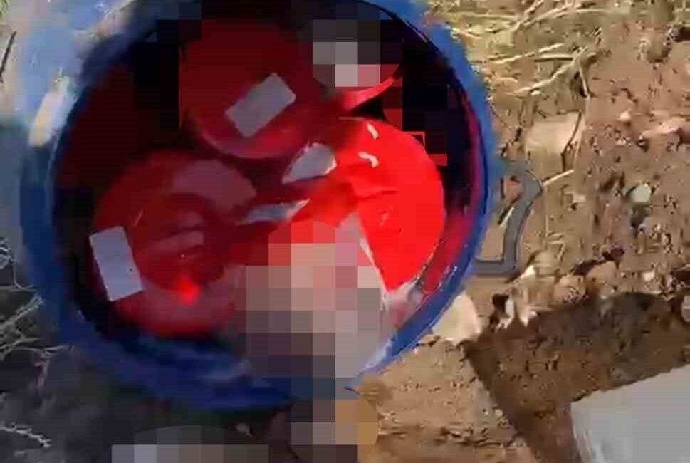 Şanlıurfa’da mezarlıkta bir bidonun içerisindeki plastik kutularda 21 cenin bulundu.
