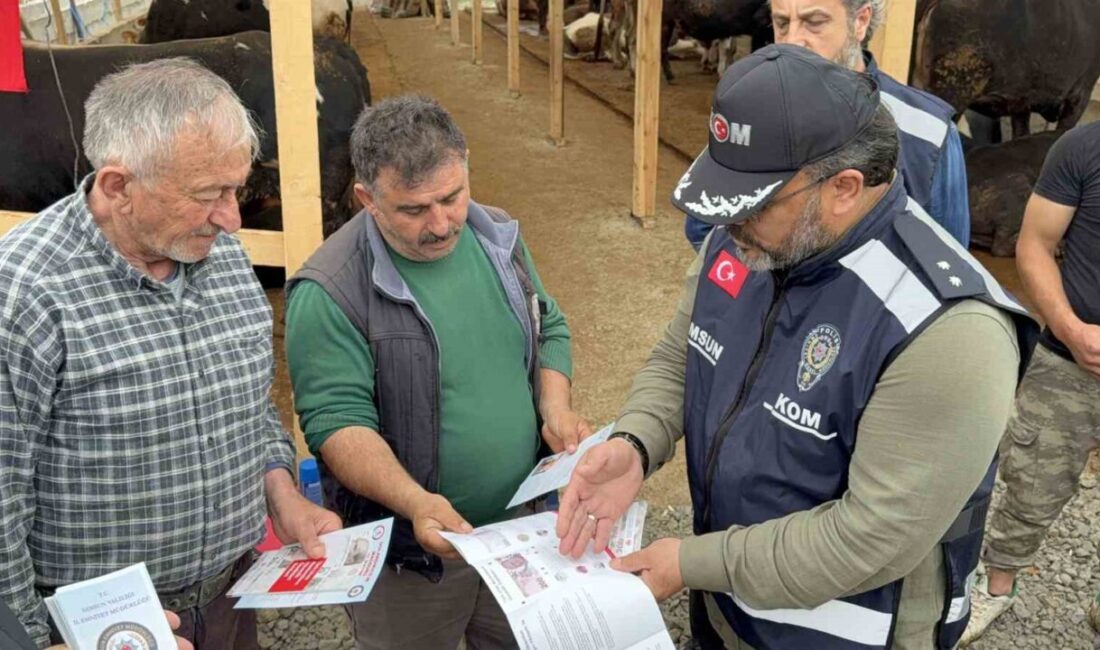Samsun’da polis ekipleri, Kurban Bayramı öncesi hayvan pazarında vatandaşları sahte