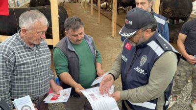 Samsun’da polis ekipleri, Kurban Bayramı öncesi hayvan pazarında vatandaşları sahte