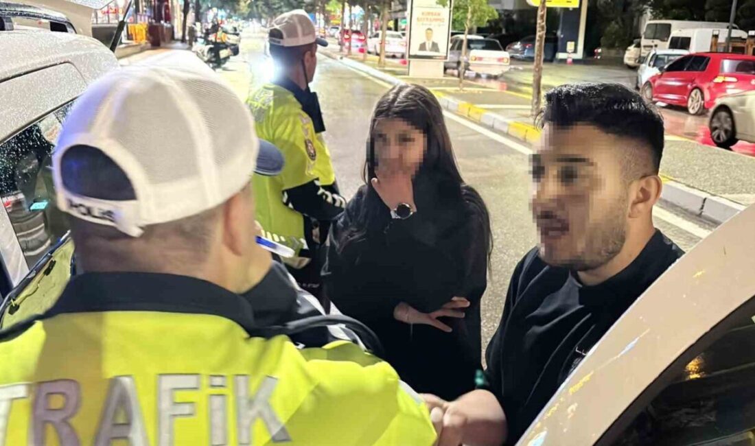 Aksaray’da helezonu kesik ve camları filmli araçla polisin uygulamasına takılan