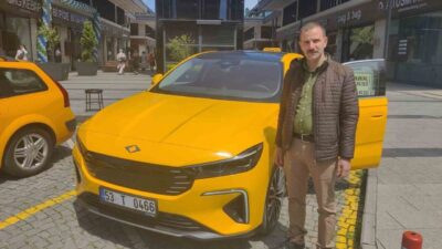 Rize şehir merkezinde taksicilik yapan Şenol Yazıcı, yerli ve elektrikli