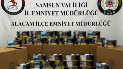 Samsun’un Alaçam ilçesinde polis ekiplerince durdurulan bir araçta 50 bin
