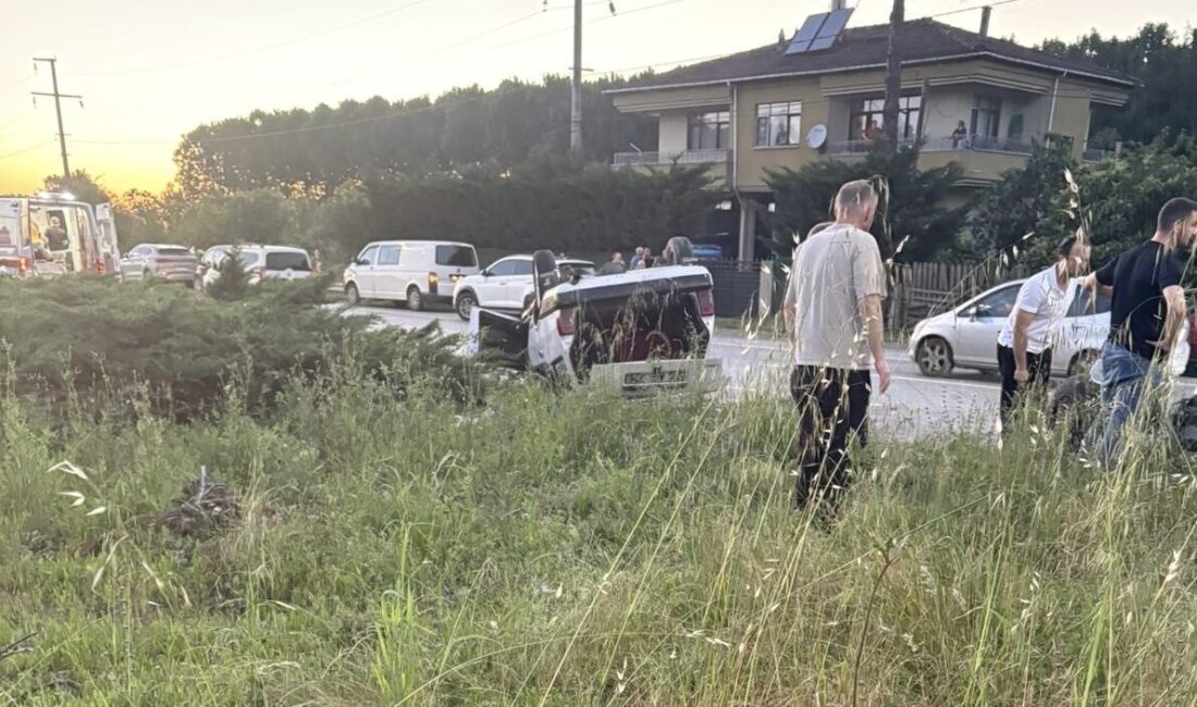 Samsun’da kontrolden çıkan otomobilin takla atması sonucu meydana gelen kazada