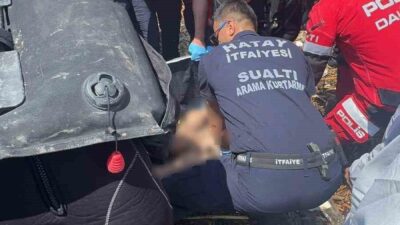 Hatay’da AFAD ve itfaiye ekipleri tarafından yürütülen çalışmalarda Asi Nehri