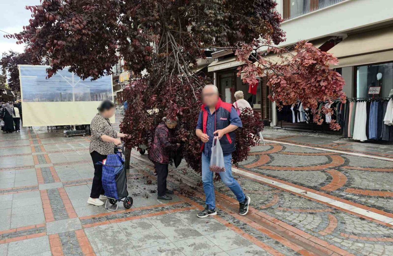 Edirne’de etkili olan sağanak yağış Saraçlar Caddesi’nde ilginç görüntülere neden