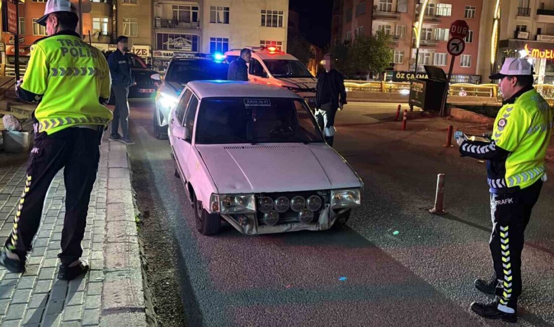 Aksaray’da plakasız, sigortasız ve muayenesiz halde trafikte yakalanan aracın sürücüsüne