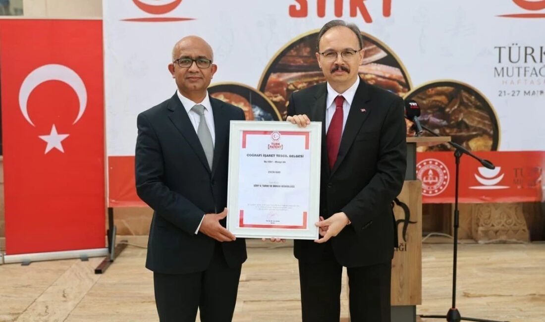 Siirt’in önemli tarımsal değerlerinden biri olan Zivzik narı, Türk Patent