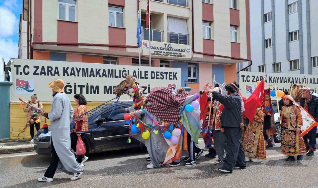 Sivas’ın Zara ilçesinde Hıdırellez şenliklerinde geleneksel karakterlerin yer aldığı etkinlik