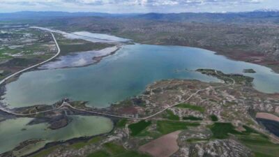 Sivas’ın en büyük gölü olan Tödürge Gölü, yağışlardan nasibini aldı.