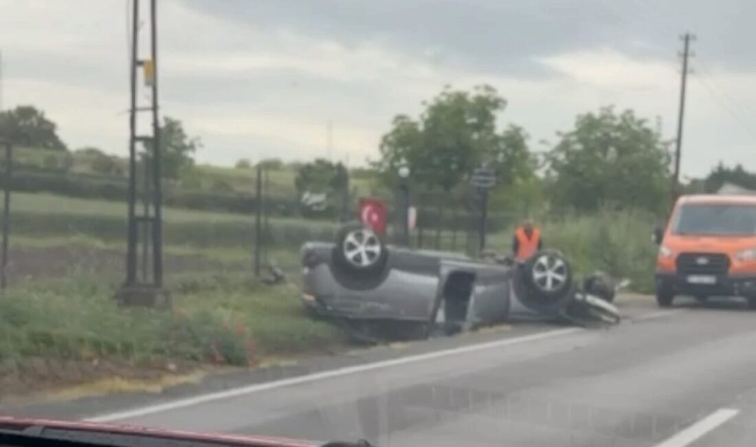 Kırklareli’nin Lüleburgaz ilçesinde kontrolden çıkan otomobilin takla atması sonucu sürücü
