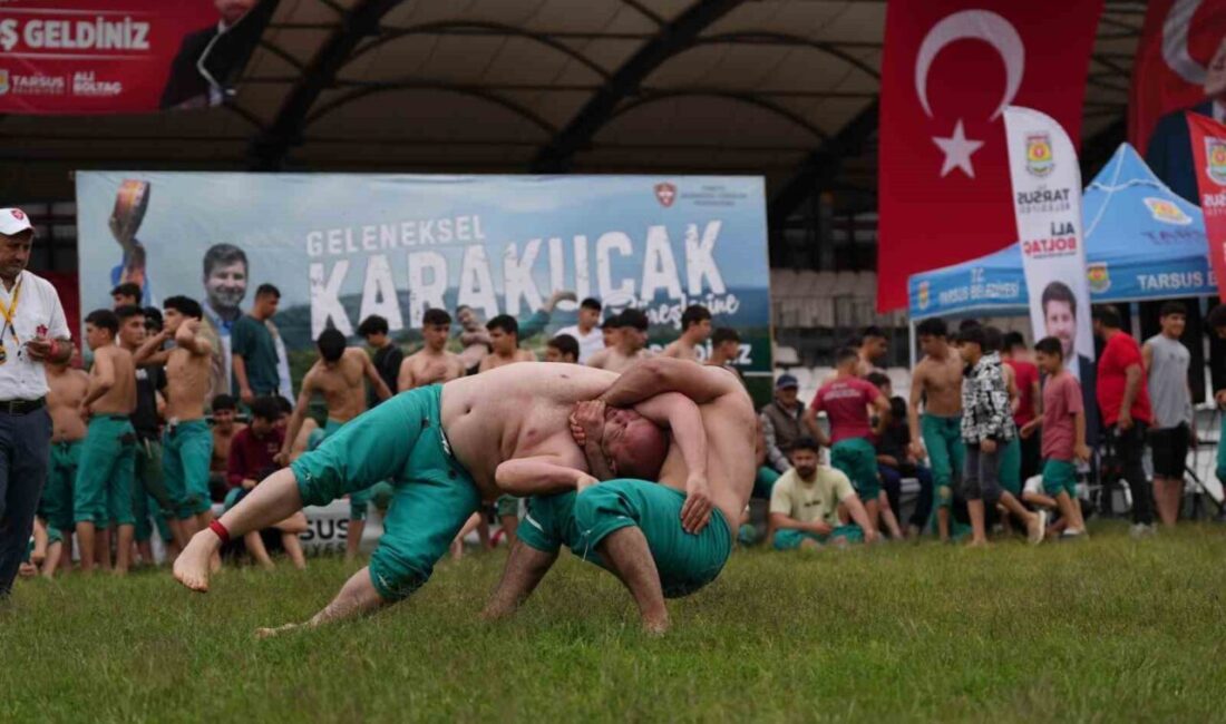 Mersin’in Tarsus ilçesinde bu yıl ikinci kez düzenlenen Karakucak Güreşleri,