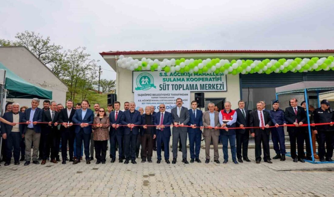 Taşköprü Belediyesi tarafından yapımı tamamlanan süt toplama merkezi, düzenlenen törenle