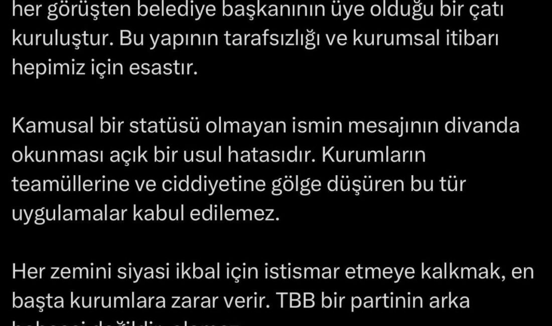 Türkiye Belediyeler Birliği (TBB) seçimlerinde yaşanan ve arbedeye dönüşen ’mektup’