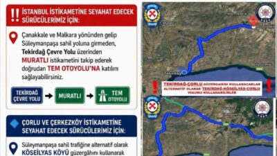 Tekirdağ İl Emniyet Müdürlüğü, Kurban Bayramı tatili dönüşü sebebiyle kent