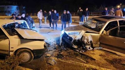Karabük’ün Eskipazar ilçesinde alkollü sürücünün ters istikametten kavşağa girmesi sonucu