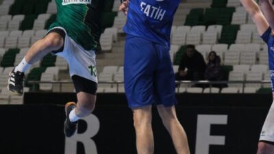 THF Erkekler Hentbol Süper Ligi Play-off 8. hafta mücadelesinde Giresunspor,