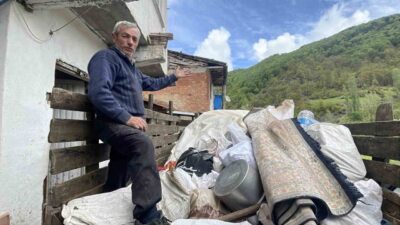 Tokat’ta etkili olan yağışlar nedeniyle merkeze bağlı Mülk köyünde heyelan