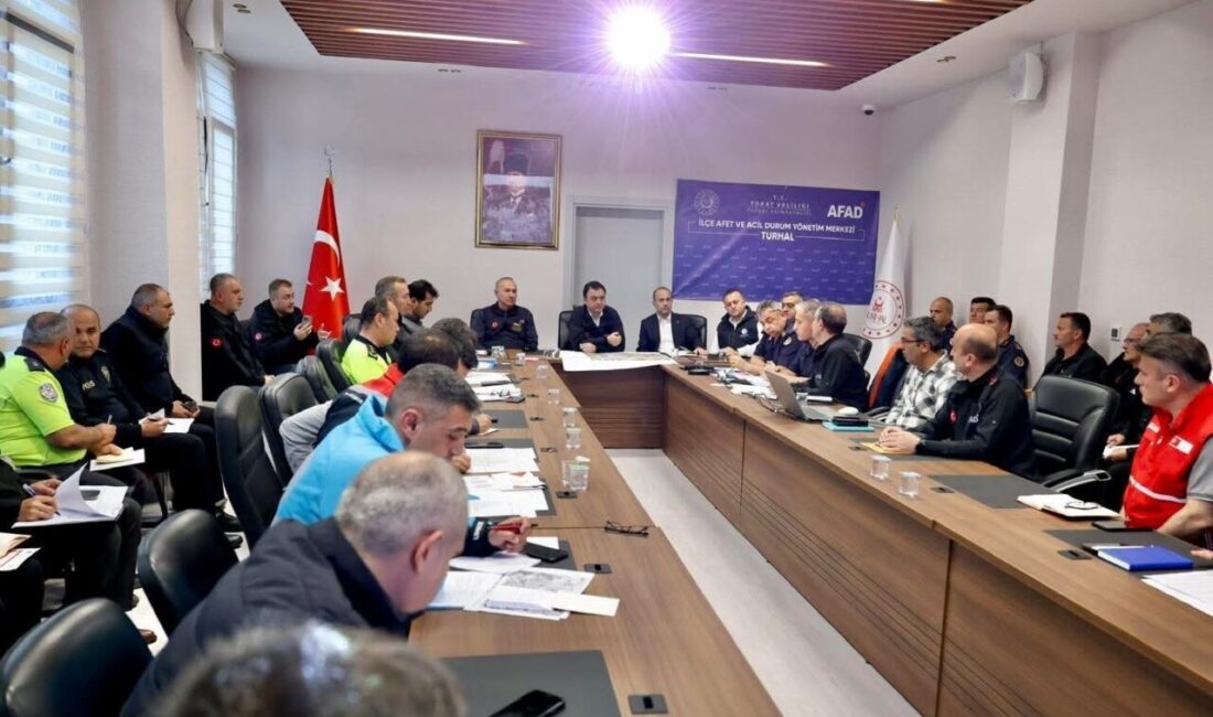Tokat’ta etkili olan yoğun yağışlar sonrası Turhal’da kurulan İlçe Afet