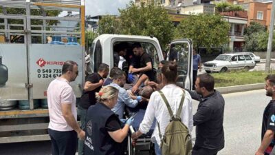 Mersin’in Tarsus ilçesinde trafikte minibüs şoförü ile tartışan tüp kamyonetinin