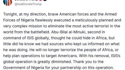 ABD Başkanı Donald Trump, DEAŞ’ın küresel çaptaki ikinci komutanı olan