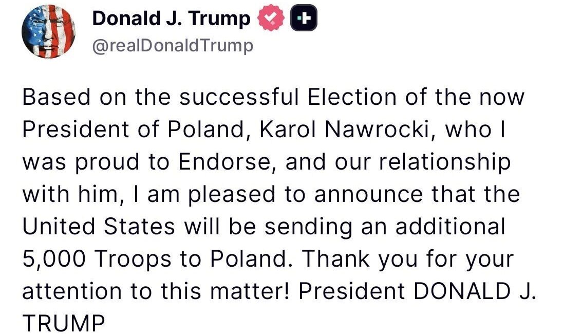 ABD Başkanı Donald Trump, Polonya’ya 5 bin ek asker göndereceklerini