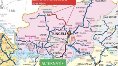Tunceli-Ovacık karakolunun 32. kilometresinde yol genişletme çalışmaları kapsamında kontrollü patlama