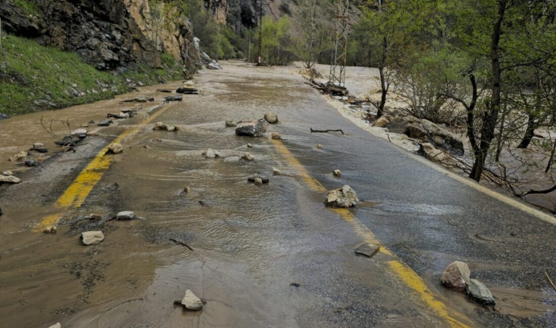 Tunceli’de Munzur Nehri’nin bir bölümünün taşması sonucu hasar alan Ovacık