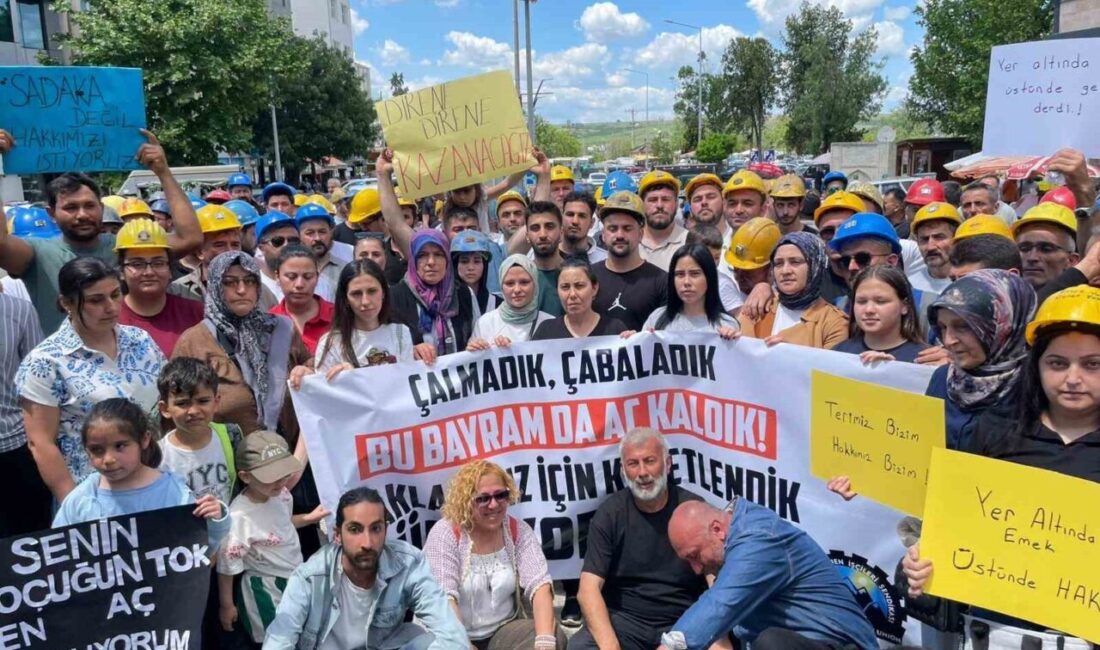 Edirne’nin Uzunköprü ilçesinde faaliyet gösteren Kiremitçiler Maden Ocağı işçileri, maaş