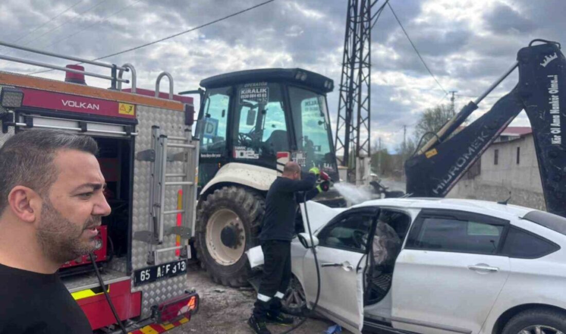 Van-Erciş karayolu üzerinde otomobile iş makinesinin çarpışması sonucu 1 kişi