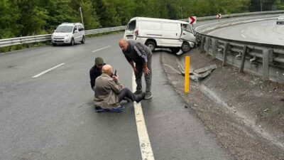 Zonguldak-Kdz. Ereğli kara yolunda etkili olan yağış kazayı beraberinde getirdi.