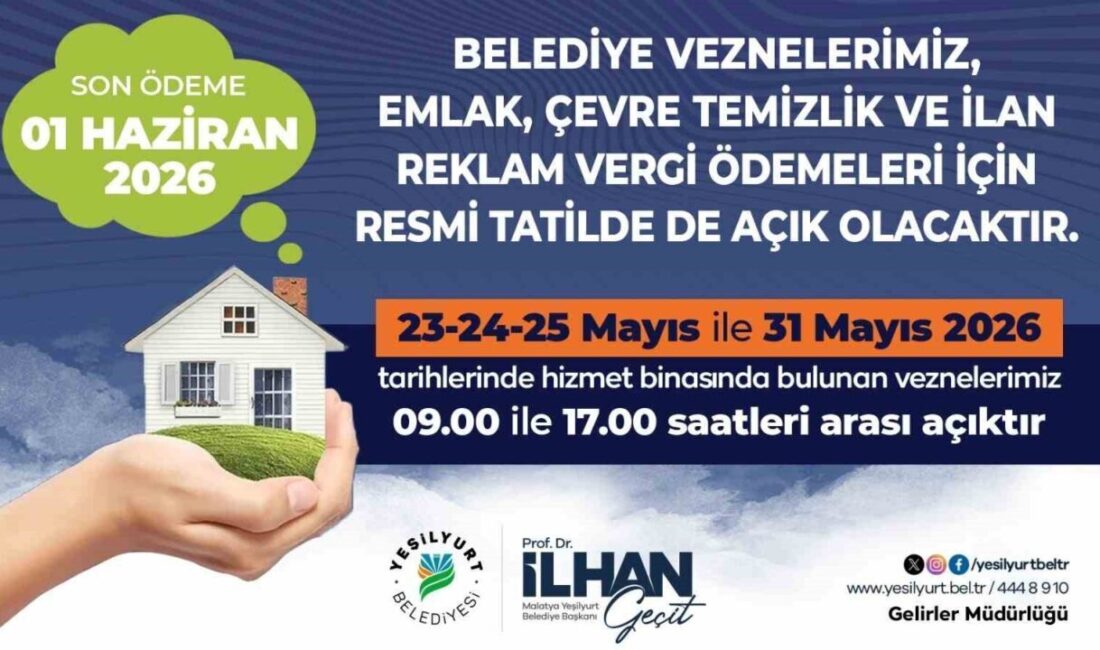 Yeşilyurt Belediyesi, vatandaşların vergi ödemelerinde herhangi bir mağduriyet yaşamaması adına