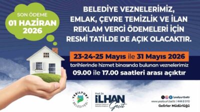 Yeşilyurt Belediyesi, vatandaşların vergi ödemelerinde herhangi bir mağduriyet yaşamaması adına