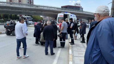 Tekirdağ’ın Kapaklı ilçesinde yola dökülen toprak nedeniyle kayan motosikletin sürücüsü