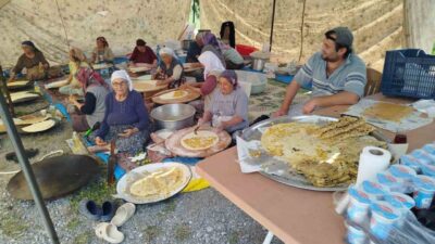 Denizli’nin Çameli ilçesinde bulunan Yunus Pınarı Mezarlığında mahalle halkının katkılarıyla