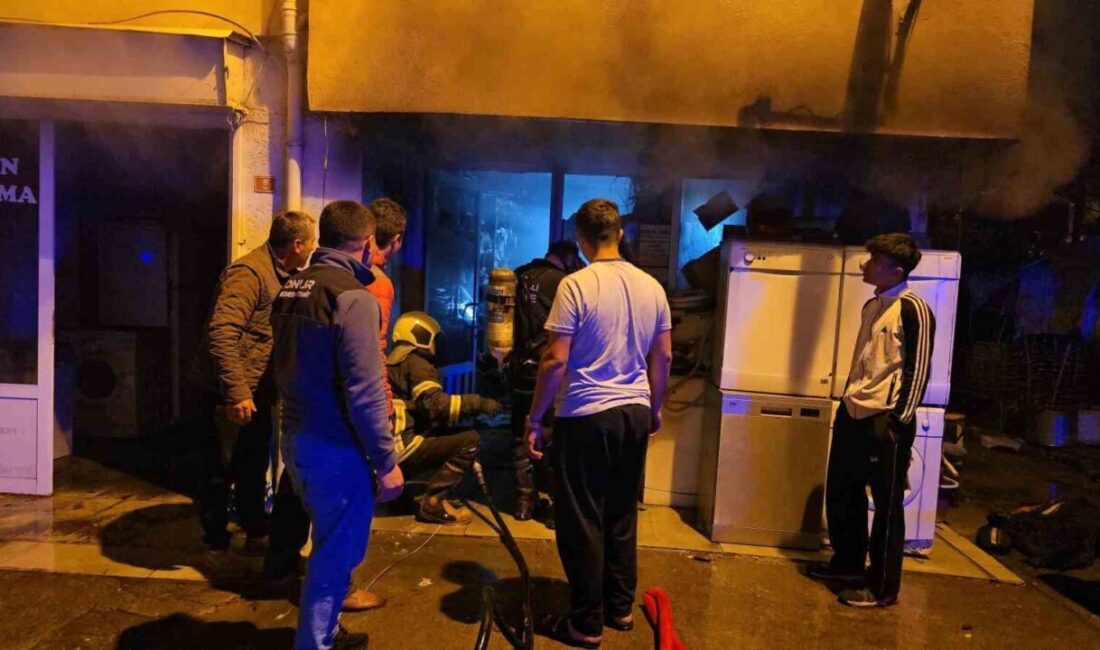Zonguldak’ın Ereğli ilçesinde bir beyaz eşya tamirhanesinde çıkan yangın, iş