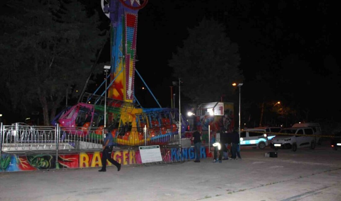 Amasya’da lunaparkta ranger olarak bilinen oyun aleti kabininin başına çarpması