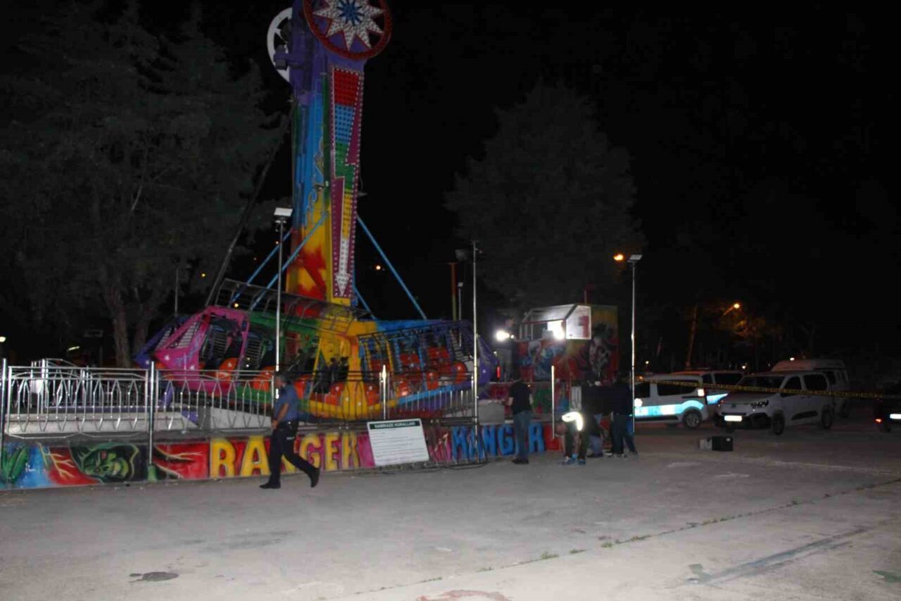 Amasya’da lunaparkta ranger olarak bilinen oyun aleti kabininin başına çarpması