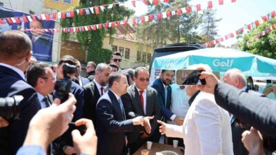 Adalet Bakanı Akın Gürlek, Nevşehir’in Mustafapaşa beldesinde düzenlenen seçim programında