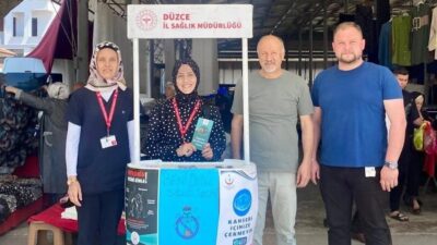 Düzce’nin Çilimli ilçesinde Toplum Sağlığı Merkezi ekipleri tarafından pazar yerinde